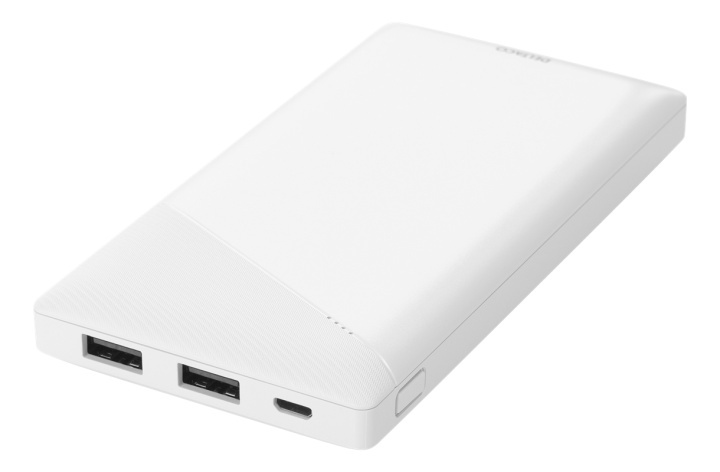 DELTACO power bank 10 000 mAh, 2x USB-A, short circuit protection i gruppen SMARTPHONES & TABLETS / Opladere og kabler / Powerbanks hos TP E-commerce Nordic AB (A16661)