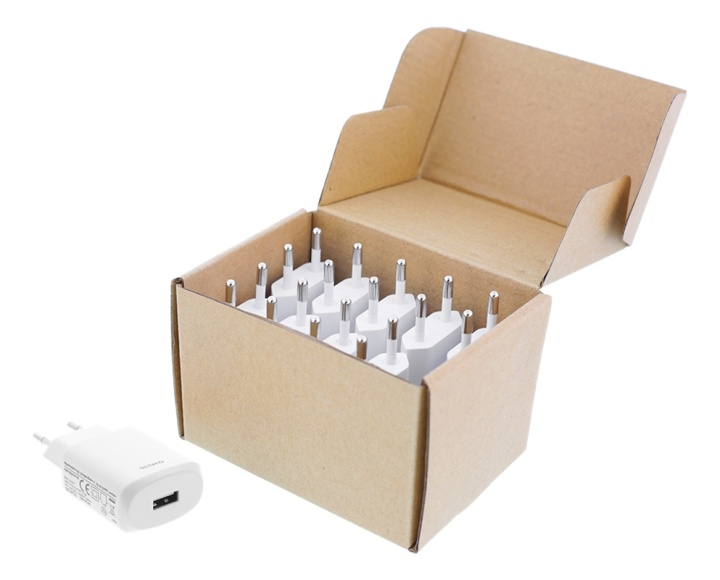 DELTACO USB wall charger, 2,4 A, 10 pcs, bulk i gruppen SMARTPHONES & TABLETS / Opladere og kabler / Vægoplader / Vægoplader USB hos TP E-commerce Nordic AB (A16669)