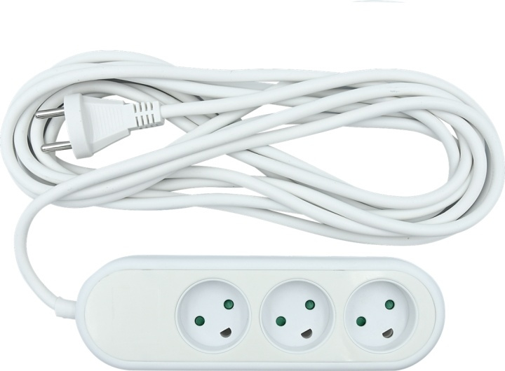 Nordic Quality Power 3-way socket w/dummyhole (D), 5m