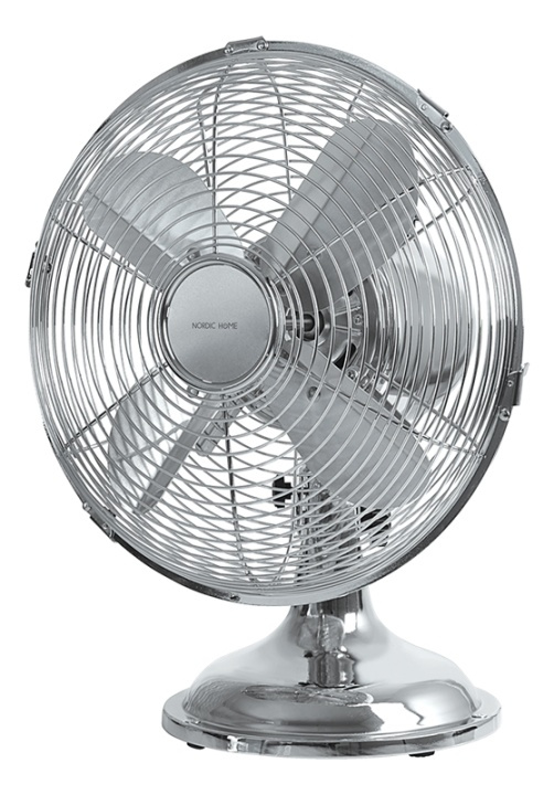 NORDIC HOME 30 cm metal table fan, chrome i gruppen HJEM, HUS & HAVE / Ventilator & Klima apparater / Ventilatorer hos TP E-commerce Nordic AB (A16776)