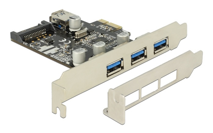 Delock PCI Express Karte > 3 x extern + 1 x intern USB 3.0 Typ-A Buchs i gruppen COMPUTERTILBEHØR / Computerkomponenter / USB-kort hos TP E-commerce Nordic AB (A16817)