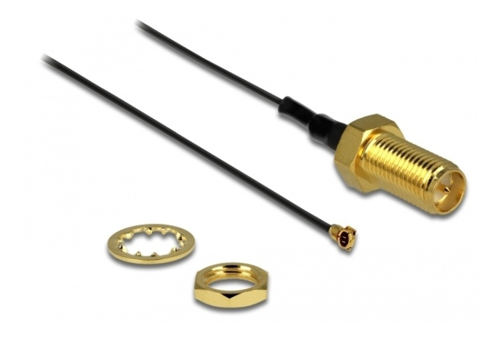 Delock Antenna Cable RP-SMA jack bulkhead to MHF® 4 plug 0.81 20 cm th i gruppen HJEMMEELEKTRONIK / Lyd & billede / Tv og tilbehør / Antenner og tilbehør hos TP E-commerce Nordic AB (A16818)