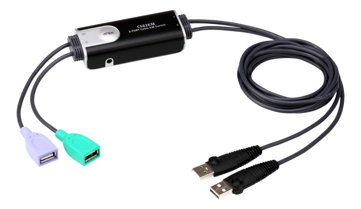 ATEN 2-Port USB Boundless Cable KM Switch i gruppen COMPUTERTILBEHØR / Kabler og adaptere / HDMI / VGA / DVI switche hos TP E-commerce Nordic AB (A16835)