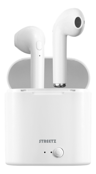 STREETZ True Wireless Grand semi-in-ear, 350 mAh case, white i gruppen HJEMMEELEKTRONIK / Lyd & billede / Hovedtelefoner & Tilbehør / Hovedtelefoner hos TP E-commerce Nordic AB (A16942)