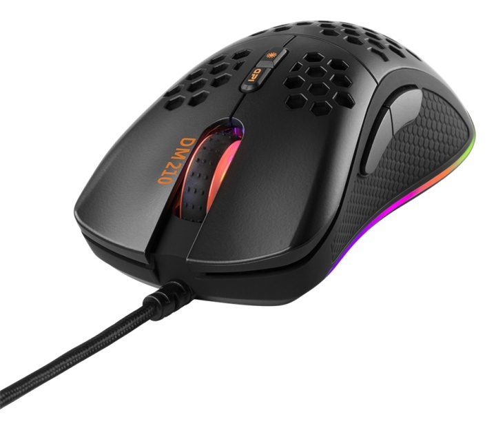 DELTACO GAMING DM210 lightweight gaming mouse, RGB, black i gruppen COMPUTERTILBEHØR / GAMING / Mus hos TP E-commerce Nordic AB (A16991)