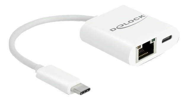 Delock USB Type-C™ Adapter zu Gigabit LAN 10/100/1000 Mbps mit Power D i gruppen COMPUTERTILBEHØR / Kabler og adaptere / USB / USB-C hos TP E-commerce Nordic AB (A17046)