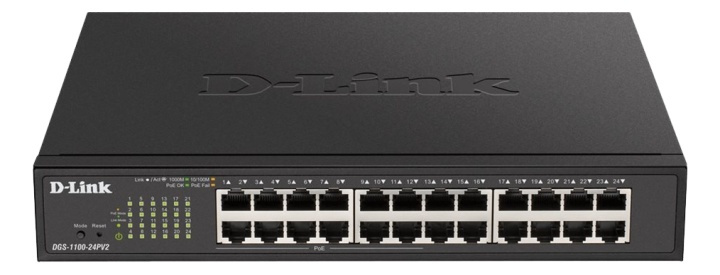 D-Link 24-Port PoE Gigabit Smart Managed Switch i gruppen COMPUTERTILBEHØR / Netværk / Switches hos TP E-commerce Nordic AB (A17076)