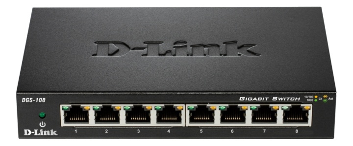 D-Link 8-Port Gigabit Ethernet Metal Housing Unmanaged Light Switch i gruppen COMPUTERTILBEHØR / Netværk / Switches hos TP E-commerce Nordic AB (A17081)