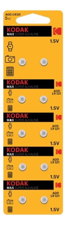 Kodak Kodak MAX AG0/LR521 alkaline battery (10 pack perforated) i gruppen HJEMMEELEKTRONIK / Batterier og opladere / Batterier / Knapcelle hos TP E-commerce Nordic AB (A17142)