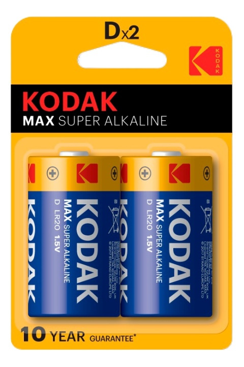 Kodak Kodak MAX alkaline D battery (2 pack) i gruppen HJEMMEELEKTRONIK / Batterier og opladere / Batterier / Andet hos TP E-commerce Nordic AB (A17158)
