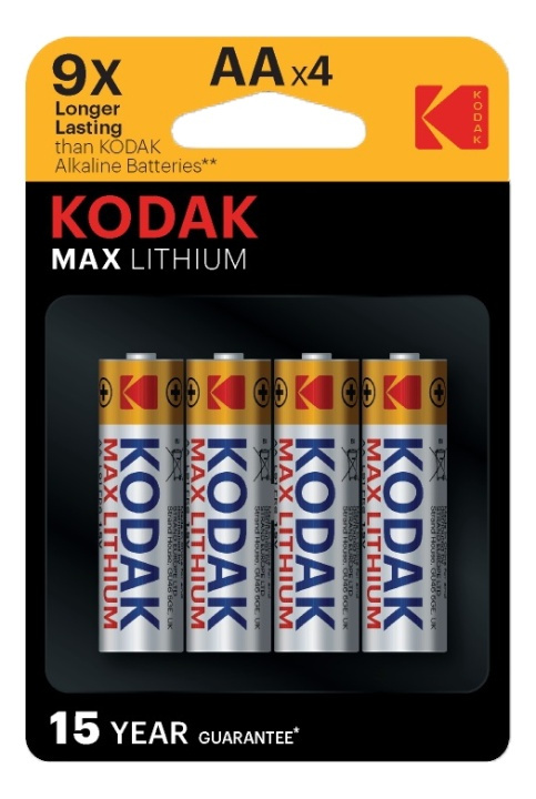 Kodak Kodak Max lithium AA battery (4 pack) i gruppen HJEMMEELEKTRONIK / Batterier og opladere / Batterier / AA hos TP E-commerce Nordic AB (A17159)