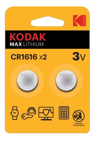 Kodak Kodak Max lithium CR1616 battery (2 pack) i gruppen HJEMMEELEKTRONIK / Batterier og opladere / Batterier / Knapcelle hos TP E-commerce Nordic AB (A17163)