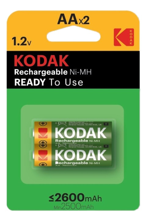 Kodak rechargeable Ni-MH AA battery 2600mAh (2 pack) i gruppen HJEMMEELEKTRONIK / Batterier og opladere / Batterier / AA hos TP E-commerce Nordic AB (A17168)