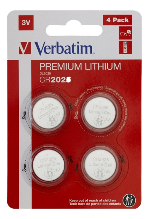 Verbatim LITHIUM BATTERY CR2025 3V 4 PACK i gruppen HJEMMEELEKTRONIK / Batterier og opladere / Batterier / Knapcelle hos TP E-commerce Nordic AB (A17177)