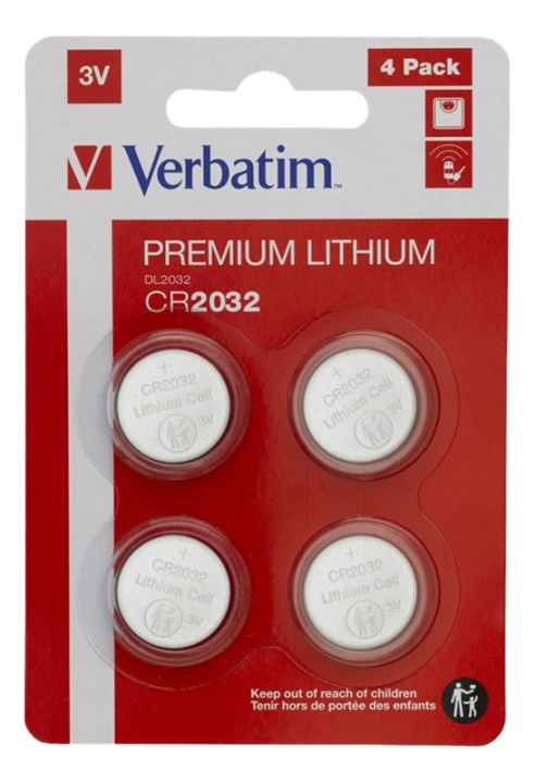 Verbatim LITHIUM BATTERY CR2032 3V 4 PACK i gruppen HJEMMEELEKTRONIK / Batterier og opladere / Batterier / Knapcelle hos TP E-commerce Nordic AB (A17178)