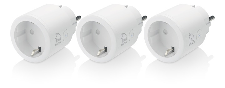 DELTACO SMART HOME strömbrytare, WiFi, 1xCEE 7/3, 10A, timer, 3-pack i gruppen HJEM, HUS & HAVE / Smart hjem / Smart plugs hos TP E-commerce Nordic AB (A17193)
