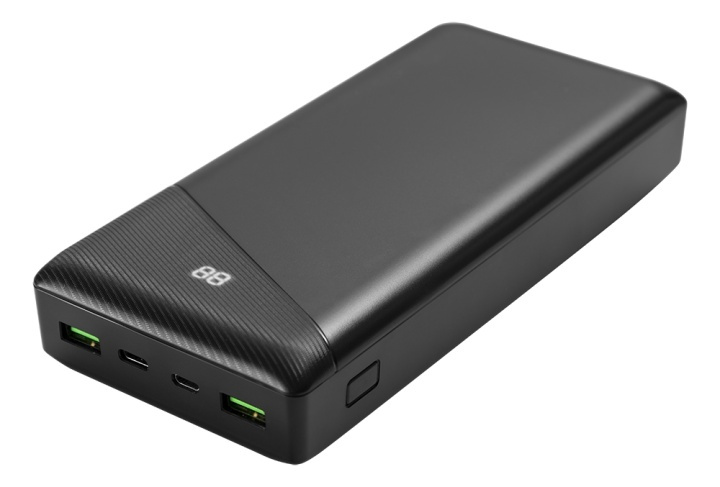 DELTACO Power bank 30000 mAh, 3 A/18 W, 111 Wh, 2x USB-A, 1x USB-C, fa i gruppen SMARTPHONES & TABLETS / Opladere og kabler / Powerbanks hos TP E-commerce Nordic AB (A17218)