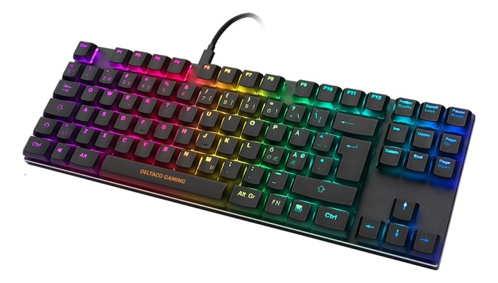 DELTACO GAMING DK420 TKL Mechanical keyboard, Red switches, RGB, black i gruppen COMPUTERTILBEHØR / GAMING / Tastatur hos TP E-commerce Nordic AB (A17305)