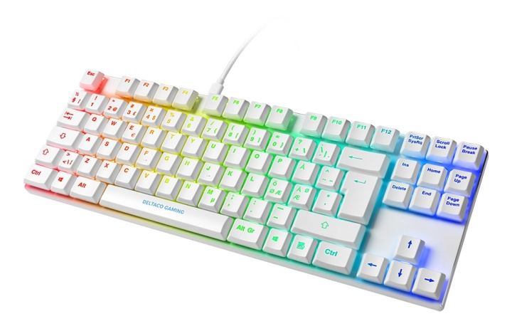 WHITE LINE WK90R TKL Mechanical keyboard, Red switches, RGB, white i gruppen COMPUTERTILBEHØR / GAMING / Tastatur hos TP E-commerce Nordic AB (A17308)