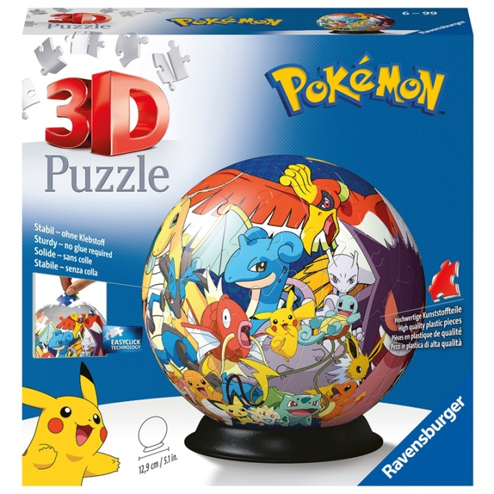Ravensburger 3D Puzzle-Ball Pokémon 72p i gruppen SPORT, FRITID & HOBBY / Hobby / Puslespil hos TP E-commerce Nordic AB (A17992)