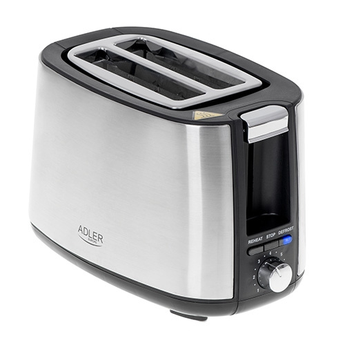 Adler Brødrister 900W, sølv i gruppen HJEM, HUS & HAVE / Husholdningsapparater / Brødristere & Sandwich Makers / Brødristere hos TP E-commerce Nordic AB (A18172)