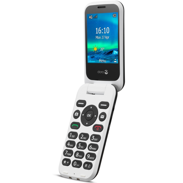 Doro 6821 4G Svart/Vit i gruppen SMARTPHONES & TABLETS / Mobiltelefoner & smartphones hos TP E-commerce Nordic AB (A18633)