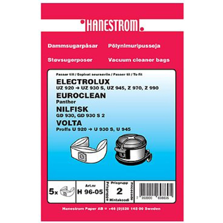 Haneström Dammpåsar Nilfisk 5pack VP930 i gruppen HJEM, HUS & HAVE / Rengøringsmidler / Støvsugere og tilbehør / Tilbehør / Støvsugerposer hos TP E-commerce Nordic AB (A18763)