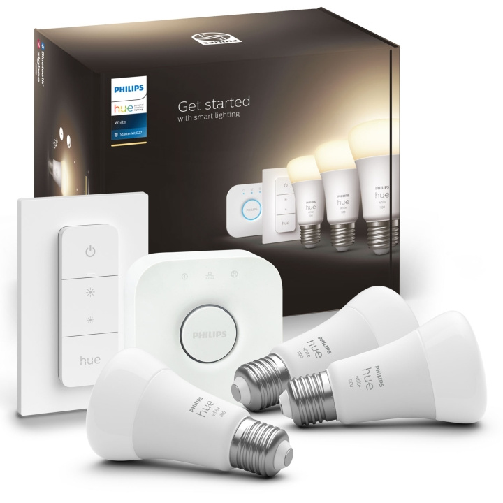 Philips Hue Startkit White 3 x E27 med i gruppen HJEM, HUS & HAVE / Smart hjem / Smart belysning hos TP E-commerce Nordic AB (A19258)