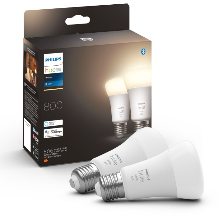 Philips Hue White A60 E27 2-pack i gruppen HJEM, HUS & HAVE / Smart hjem / Smart belysning hos TP E-commerce Nordic AB (A19263)