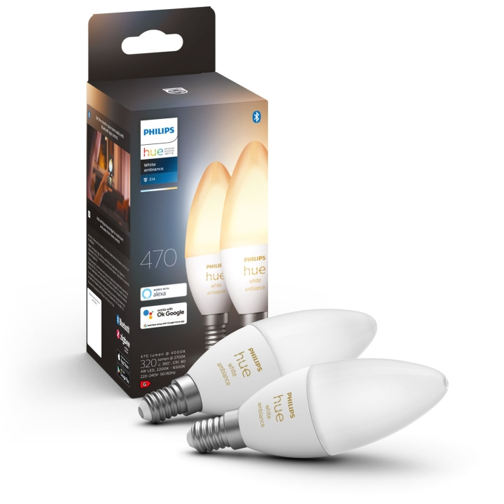 Philips Hue White Ambiance E14 Kron 2- i gruppen HJEM, HUS & HAVE / Smart hjem / Smart belysning hos TP E-commerce Nordic AB (A19265)