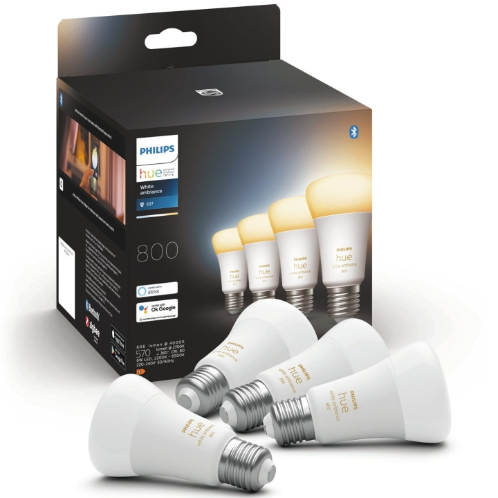 Philips Hue White Ambiance E27 4-pack i gruppen HJEM, HUS & HAVE / Smart hjem / Smart belysning hos TP E-commerce Nordic AB (A19268)