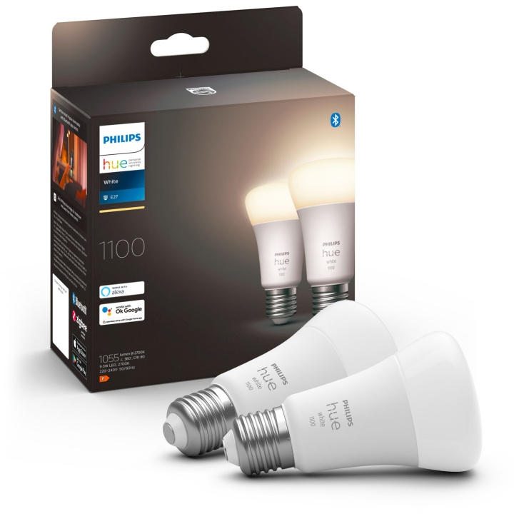 Philips Hue White E27 A60 1100lm 2-pac i gruppen HJEM, HUS & HAVE / Smart hjem / Smart belysning hos TP E-commerce Nordic AB (A19290)