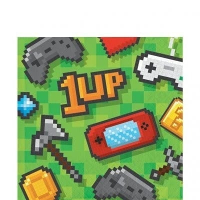 Game On 1 Up - Servietter 12,5 cm i gruppen HJEMMEELEKTRONIK / Spilkonsoller og tilbehør / Øvrige spil hos TP E-commerce Nordic AB (A19725)