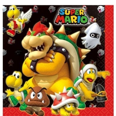 Servetter Super Mario 16-pakning i gruppen HJEMMEELEKTRONIK / Spilkonsoller og tilbehør / Øvrige spil hos TP E-commerce Nordic AB (A19821)