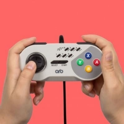 SNES Turbo Control med ledning fra ORB i gruppen HJEMMEELEKTRONIK / Spilkonsoller og tilbehør / Øvrige spil hos TP E-commerce Nordic AB (A19823)