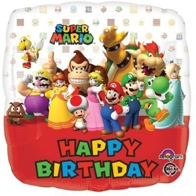 Super Mario Happy Birthday - Folieballong i gruppen HJEMMEELEKTRONIK / Spilkonsoller og tilbehør / Øvrige spil hos TP E-commerce Nordic AB (A19844)