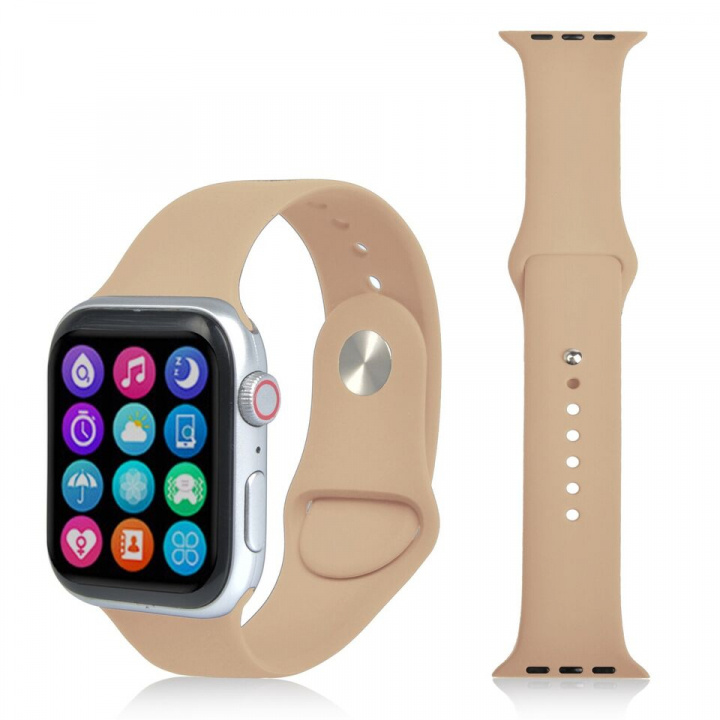 Silikonarmband till Apple Watch 38/40mm, Ljusbrun i gruppen SMARTPHONES & TABLETS / Træning, hjem og fritid / Apple Watch & Tilbehør / Tilbehør hos TP E-commerce Nordic AB (A20231)