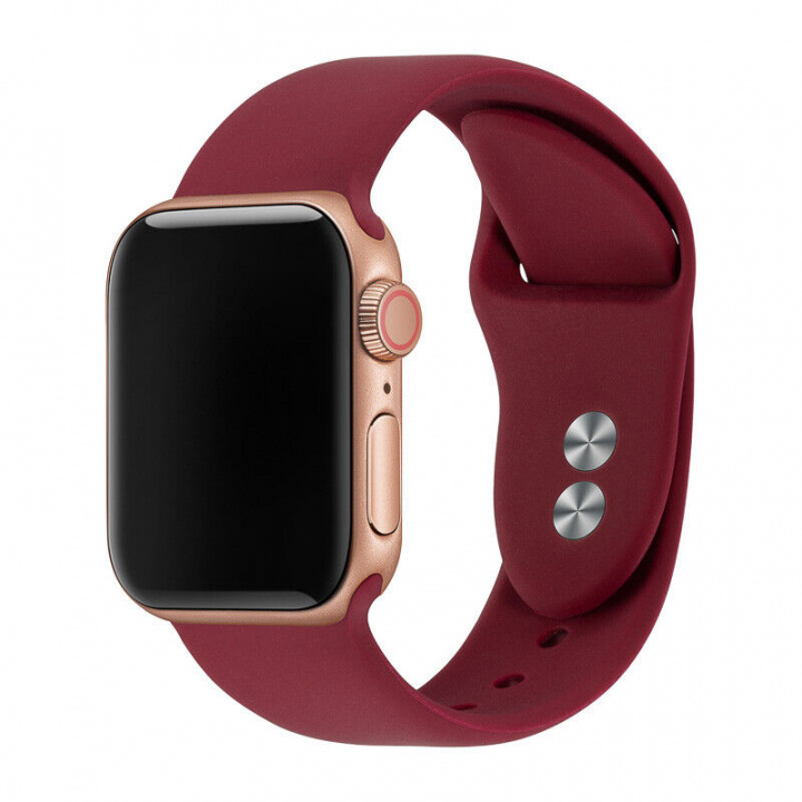 Silikonarmband till Apple Watch 38/40mm, Mörkröd i gruppen SMARTPHONES & TABLETS / Træning, hjem og fritid / Apple Watch & Tilbehør / Tilbehør hos TP E-commerce Nordic AB (A20232)