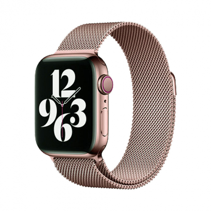 Metallarmband till Apple Watch 42/44mm, Roséguld i gruppen SMARTPHONES & TABLETS / Træning, hjem og fritid / Apple Watch & Tilbehør / Tilbehør hos TP E-commerce Nordic AB (A20274)