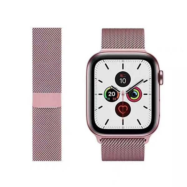 Metallarmband till Apple Watch 42/44mm, Rosa i gruppen SMARTPHONES & TABLETS / Træning, hjem og fritid / Apple Watch & Tilbehør / Tilbehør hos TP E-commerce Nordic AB (A20291)