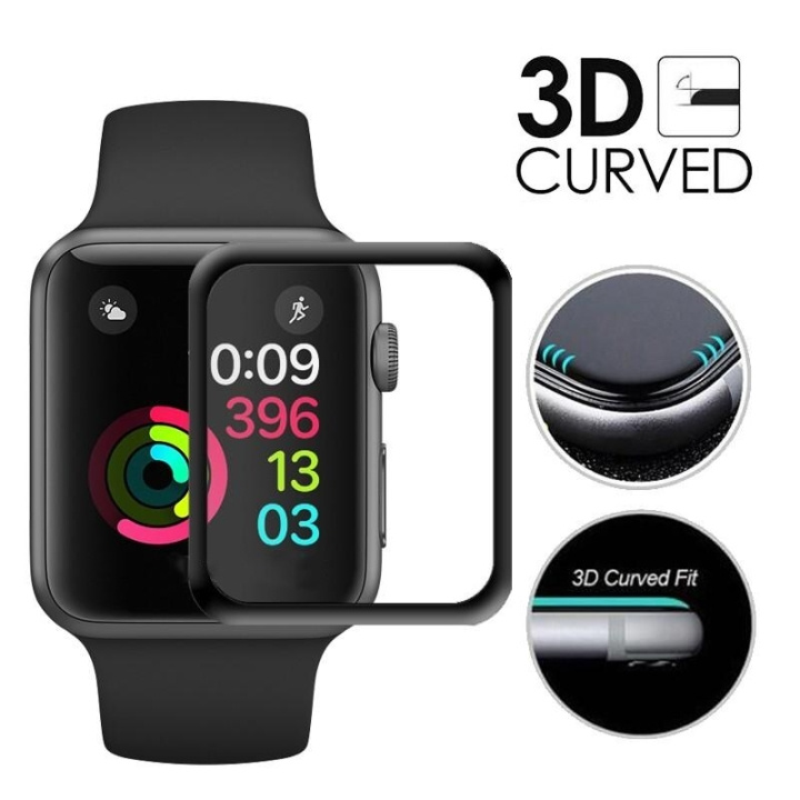 3D Skärmskydd till Apple Watch 4 (40mm) i gruppen SMARTPHONES & TABLETS / Træning, hjem og fritid / Apple Watch & Tilbehør / Tilbehør hos TP E-commerce Nordic AB (A20503)