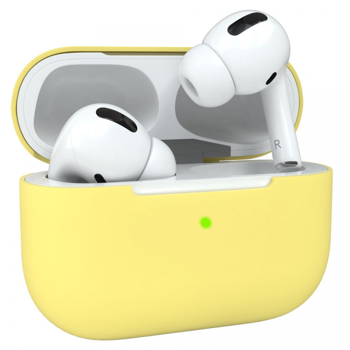 Skyddsfodral i silikon till Apple Airpods Pro, Gul i gruppen HJEMMEELEKTRONIK / Lyd & billede / Hovedtelefoner & Tilbehør / Tilbehør hos TP E-commerce Nordic AB (A20667)