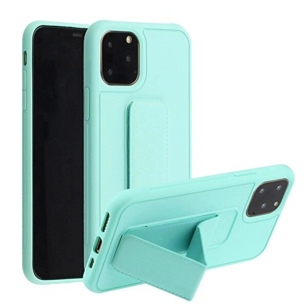 Silikoneetui med stativ til iPhone 11 Pro Max, turkis i gruppen SMARTPHONES & TABLETS / Mobil Beskyttelse / Apple / iPhone 11 Pro Max hos TP E-commerce Nordic AB (A20701)