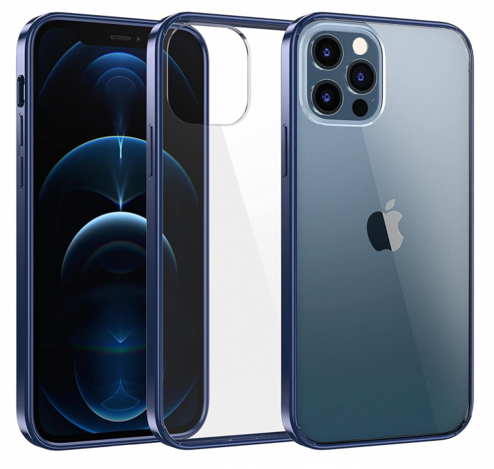 Stilfuldt etui med farvede kanter til iPhone 12 Mini, Blå i gruppen SMARTPHONES & TABLETS / Mobil Beskyttelse / Apple / iPhone 12 Mini / Cover hos TP E-commerce Nordic AB (A20862)