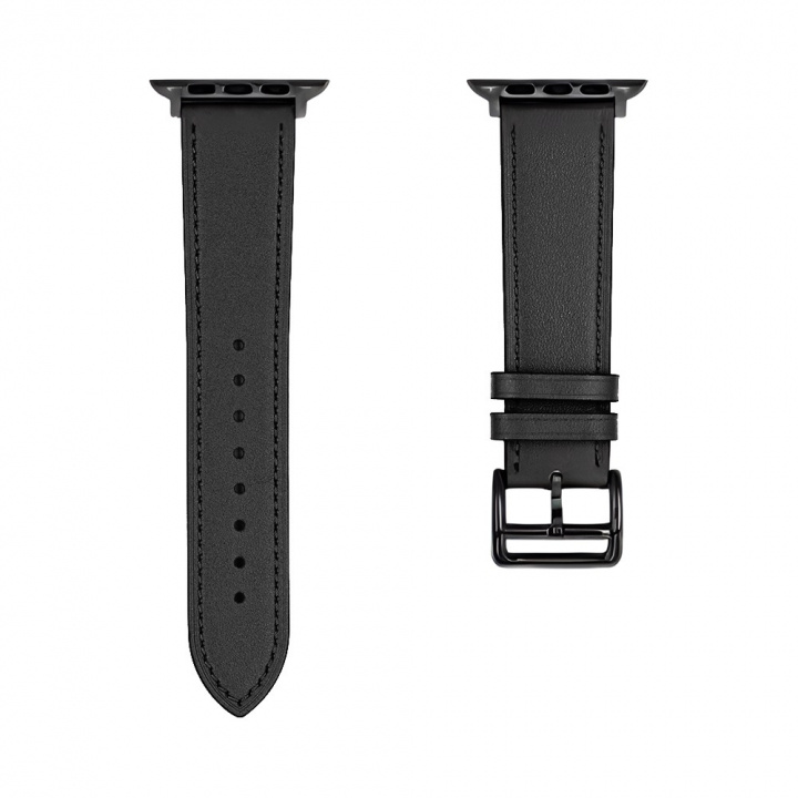 Armband i PU-läder till Apple Watch 42/44mm, Svart i gruppen SMARTPHONES & TABLETS / Træning, hjem og fritid / Apple Watch & Tilbehør / Tilbehør hos TP E-commerce Nordic AB (A20881)