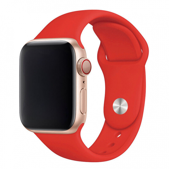 Silikonarmband till Apple Watch 42/44mm, Röd i gruppen SMARTPHONES & TABLETS / Træning, hjem og fritid / Apple Watch & Tilbehør / Tilbehør hos TP E-commerce Nordic AB (A21298)