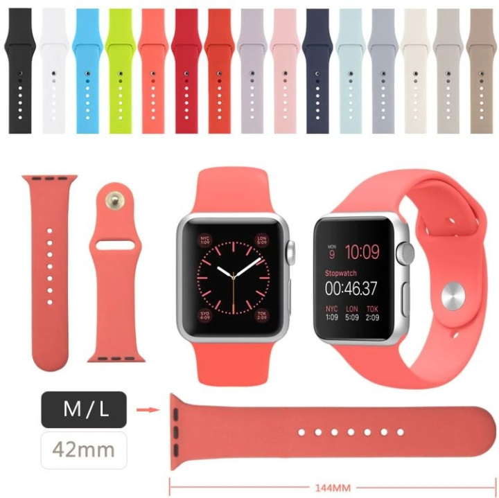 Silikonarmband till Apple Watch 42mm i gruppen SMARTPHONES & TABLETS / Træning, hjem og fritid / Apple Watch & Tilbehør / Tilbehør hos TP E-commerce Nordic AB (A21301)