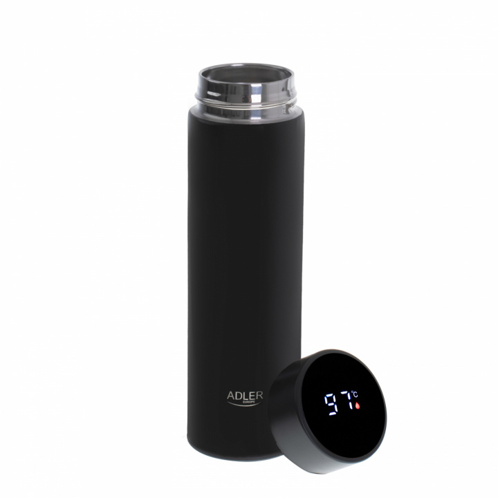 Adler AD 4506bk Termokande med LED, 473 ml, sort i gruppen SPORT, FRITID & HOBBY / Friluftsliv / Termokander & vandflasker hos TP E-commerce Nordic AB (A22064)
