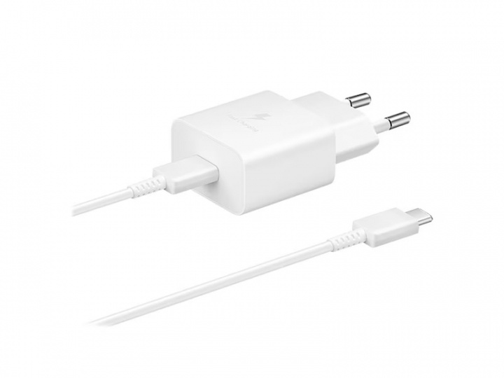 Samsung EP-T1510X USB-C 15W vægoplader + 3A USB-C-kabel, hvid i gruppen SMARTPHONES & TABLETS / Opladere og kabler / Vægoplader / Væg oplader Type C hos TP E-commerce Nordic AB (A22075)