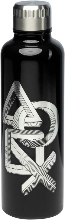 Paladone PlayStation Metal Water Bottle, Svart i gruppen HJEMMEELEKTRONIK / Spilkonsoller og tilbehør / Sony PlayStation 5 hos TP E-commerce Nordic AB (A22095)